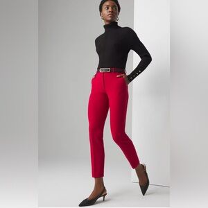 White house Black Market Red The Slim Ankle Pant Size 12